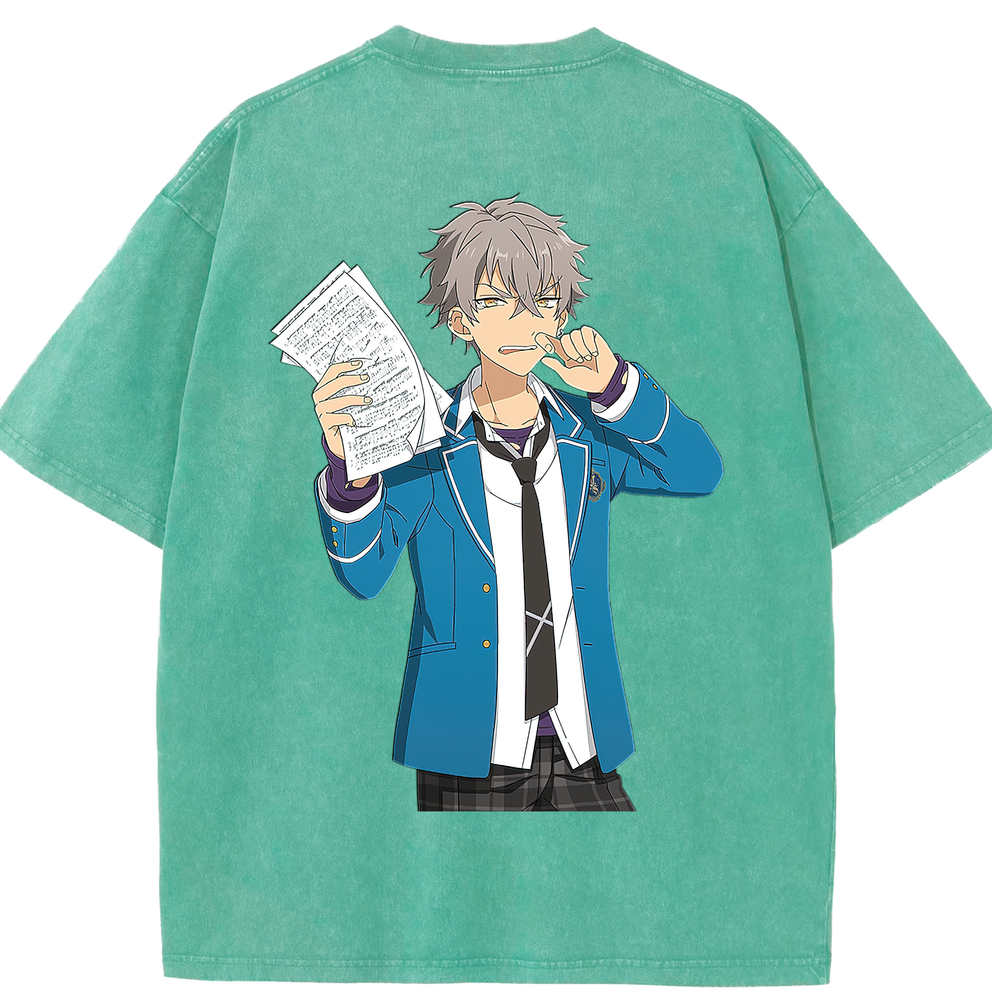 （画像用） あんさんぶるスターズ! Ensemble Stars 綿100% ヴィンテージ風 半袖Tシャツ（背面プリント）